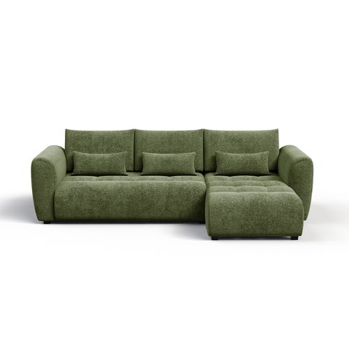Canapé D'angle 4 Places Soreno, Tissu Vert