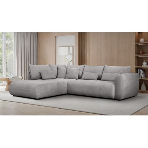 Canapé D'angle 5 Places Soreno, Tissu Gris