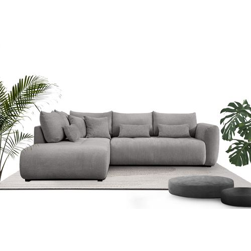 Canapé D'angle 5 Places Soreno, Tissu Gris
