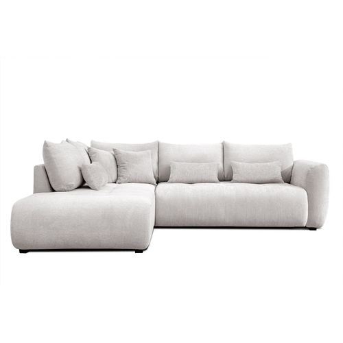 Canapé D'angle 5 Places Soreno, Tissu Ecru
