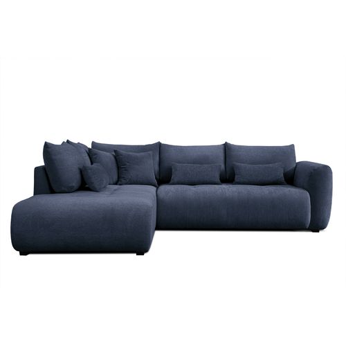 Canapé D'angle 5 Places Soreno, Tissu Bleu Marine