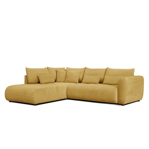 Canapé D'angle 5 Places Soreno, Tissu Jaune