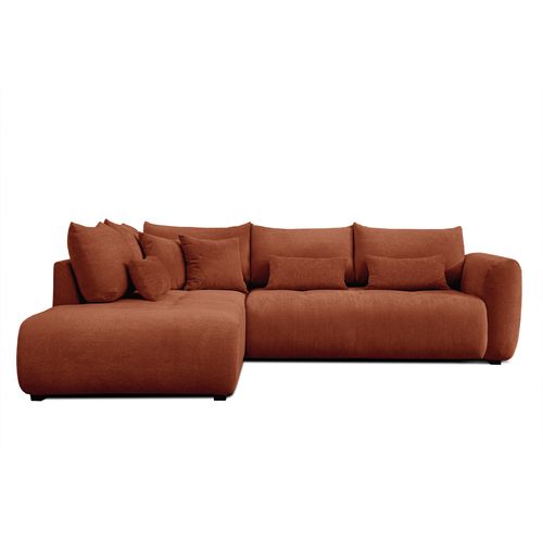 Canapé D'angle 5 Places Soreno, Tissu Orange