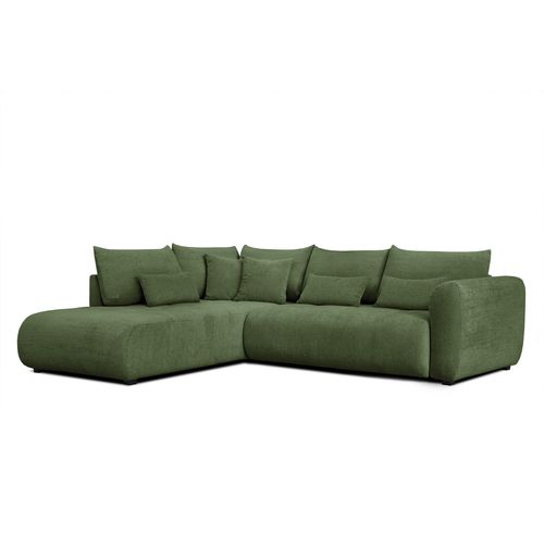 Canapé D'angle 5 Places Soreno, Tissu Vert