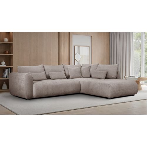 Canapé D'angle 5 Places Soreno, Tissu Beige