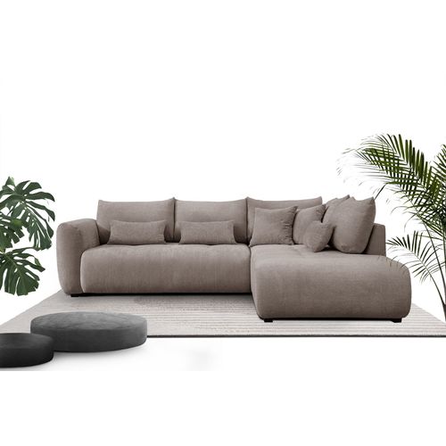 Canapé D'angle 5 Places Soreno, Tissu Beige