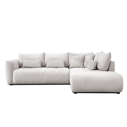 Canapé D'angle 5 Places Soreno, Tissu Ecru