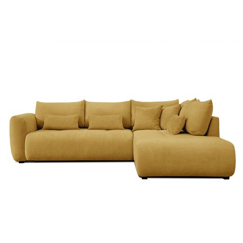 Canapé D'angle 5 Places Soreno, Tissu Jaune