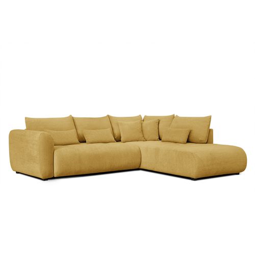 Canapé D'angle 5 Places Soreno, Tissu Jaune