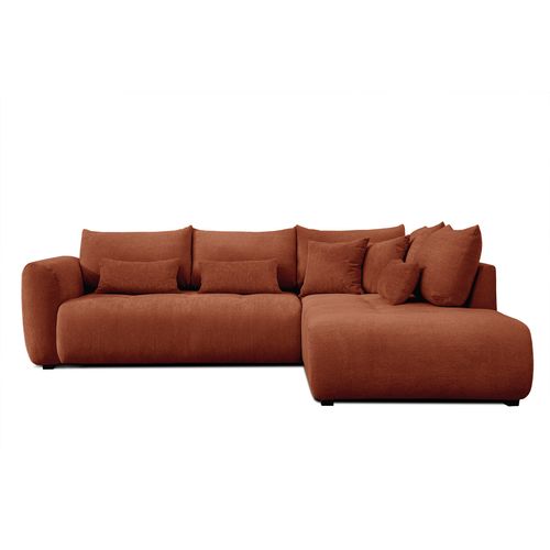 Canapé D'angle 5 Places Soreno, Tissu Orange