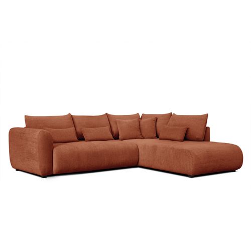Canapé D'angle 5 Places Soreno, Tissu Orange
