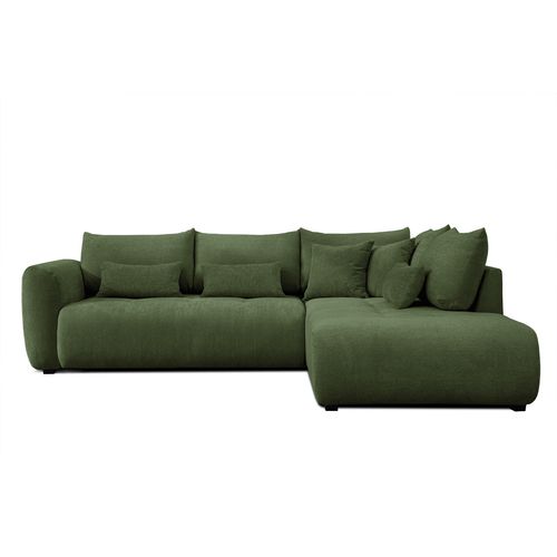 Canapé D'angle 5 Places Soreno, Tissu Vert