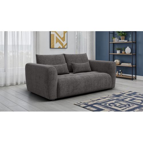 Canapé 3 Places Soreno, Tissu Gris Foncé
