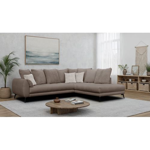 Canapé D'angle 5 Places Calme, Tissu Beige