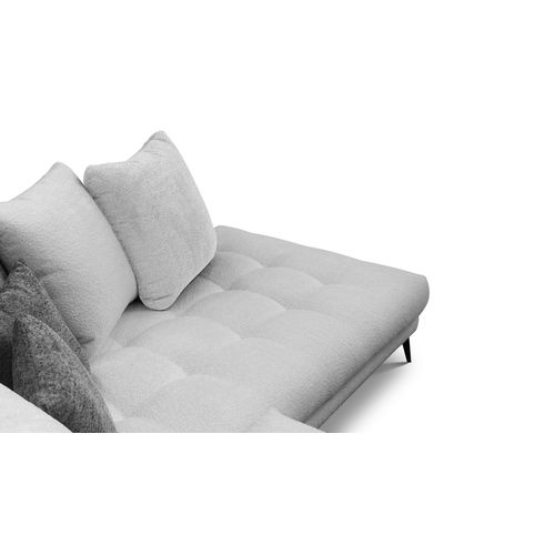 Canapé D'angle 5 Places Calme, Tissu Gris Clair