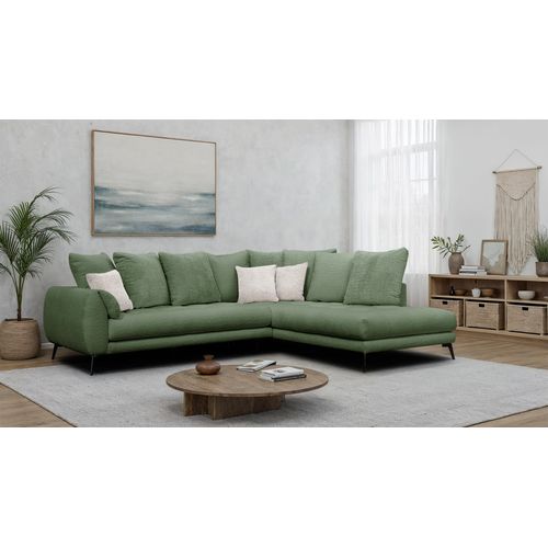 Canapé D'angle 5 Places Calme, Tissu Olive