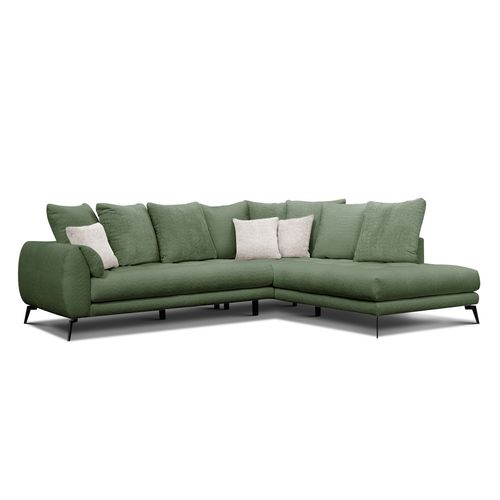 Canapé D'angle 5 Places Calme, Tissu Olive