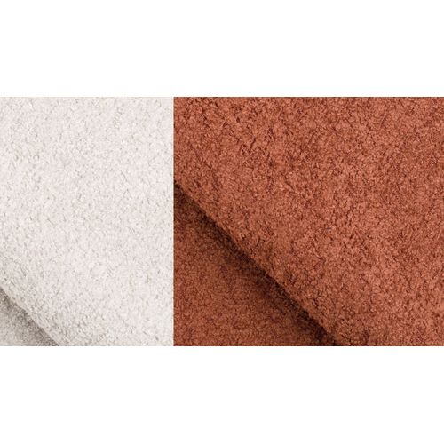 Canapé D'angle 5 Places Calme, Tissu Orange Foncé