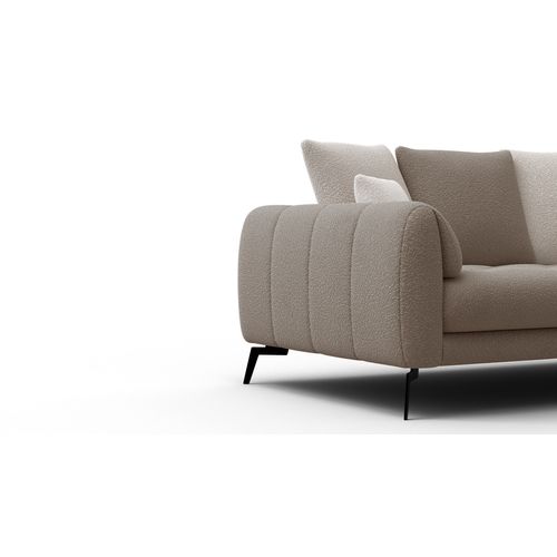 Canapé 2,5 Places Calme, Tissu Beige Et Écru