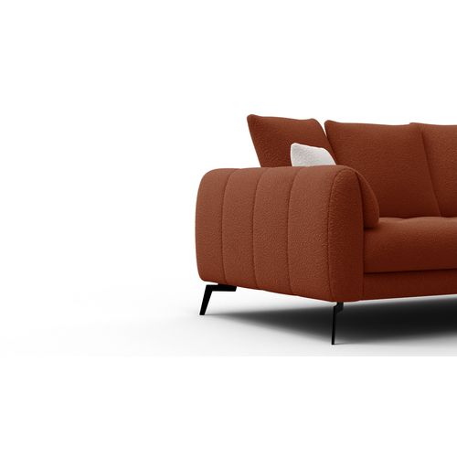 Canapé 2,5 Places Calme, Tissu Orange Foncé