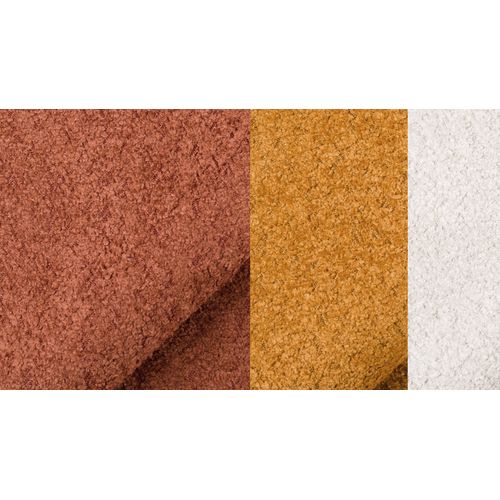 Canapé 2,5 Places Calme, Tissu Orange Foncé Et Écru