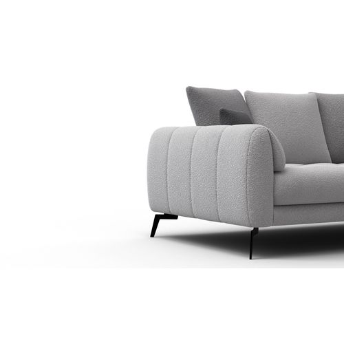 Canapé 2,5 Places Calme, Tissu Gris Clair Et Gris Foncé