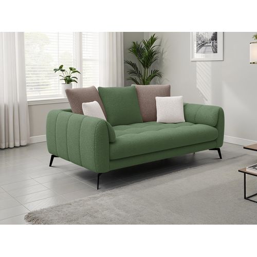 Canapé 2,5 Places Calme, Tissu Olive Et Beige