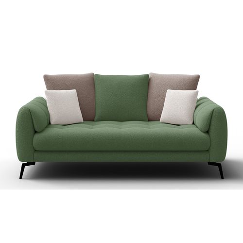 Canapé 2,5 Places Calme, Tissu Olive Et Beige