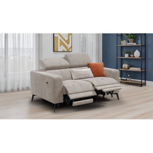 Canapé 2 Places Morello Avec 2 X Relax Zero Gravity, Tissu Beige