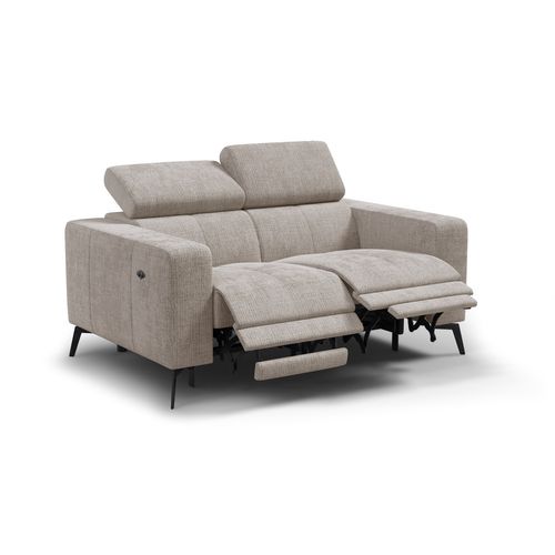 Canapé 2 Places Morello Avec 2 X Relax Zero Gravity, Tissu Beige