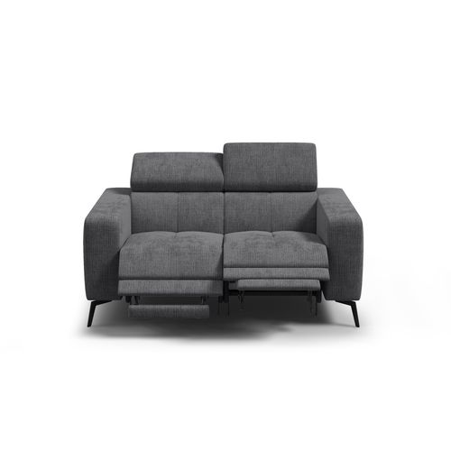 Canapé 2 Places Morello Avec 2 X Relax Zero Gravity, Tissu Gris Foncé