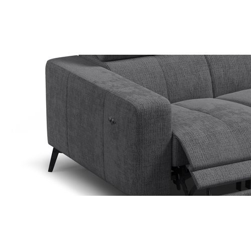 Canapé 2 Places Morello Avec 2 X Relax Zero Gravity, Tissu Gris Foncé