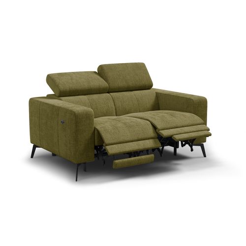 Canapé 2 Places Morello Avec 2 X Relax Zero Gravity, Tissu Olive