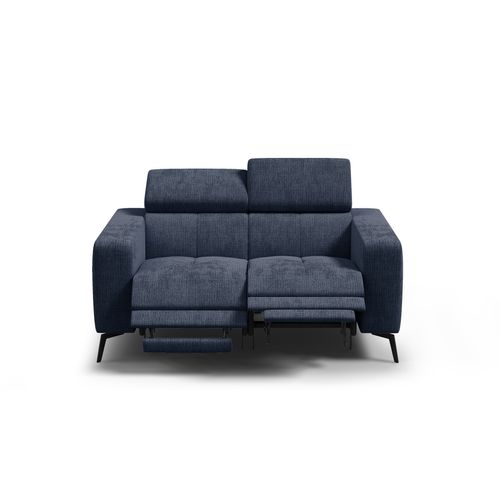 Canapé 2 Places Morello Avec 2 X Relax Zero Gravity, Tissu Bleu Marine