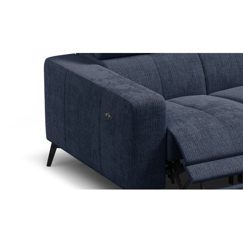 Canapé 2 Places Morello Avec 2 X Relax Zero Gravity, Tissu Bleu Marine