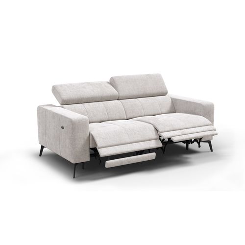 Canapé 3 Places Morello Avec 2 X Relax Zero Gravity, Tissu Crème