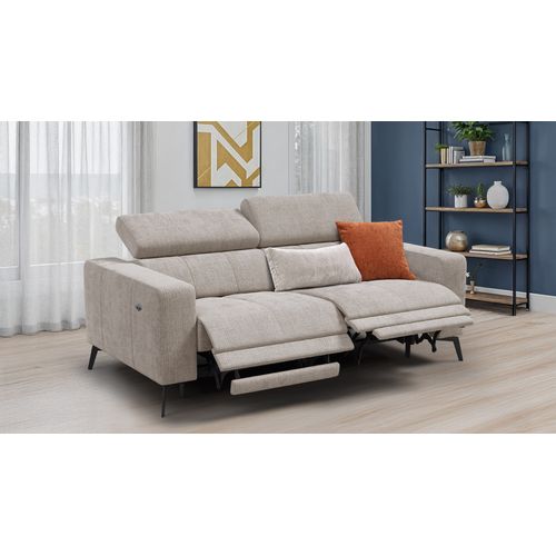 Canapé 3 Places Morello Avec 2 X Relax Zero Gravity, Tissu Beige