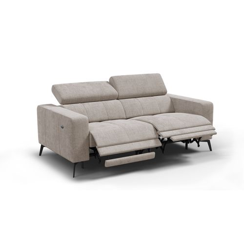 Canapé 3 Places Morello Avec 2 X Relax Zero Gravity, Tissu Beige