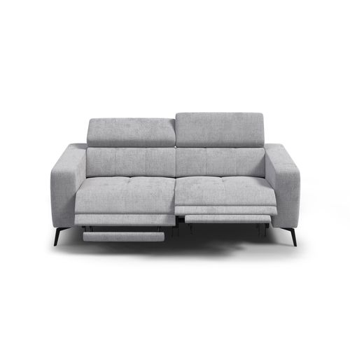 Canapé 3 Places Morello Avec 2 X Relax Zero Gravity, Tissu Gris Clair