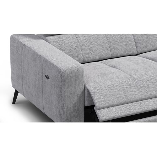 Canapé 3 Places Morello Avec 2 X Relax Zero Gravity, Tissu Gris Clair