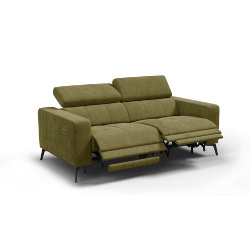 Canapé 3 Places Morello Avec 2 X Relax Zero Gravity, Tissu Olive