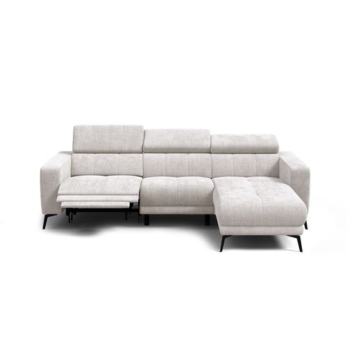 Canapé D'angle 4 Places Morello Avec 1 X Relax Zero Gravity, Tissu Crème