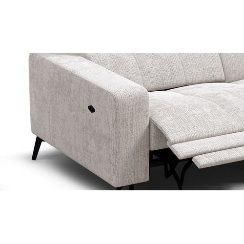 Canapé D'angle 4 Places Morello Avec 1 X Relax Zero Gravity, Tissu Crème