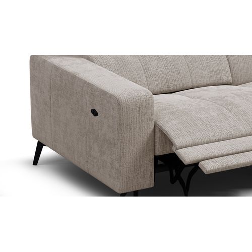 Canapé D'angle 4 Places Morello Avec 1 X Relax Zero Gravity, Tissu Beige