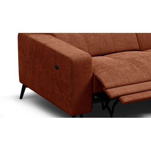 Canapé D'angle 4 Places Morello Avec 1 X Relax Zero Gravity, Tissu Orange Foncé