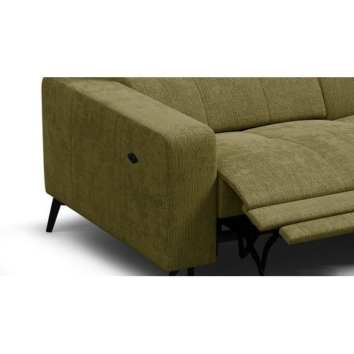 Canapé D'angle 4 Places Morello Avec 1 X Relax Zero Gravity, Tissu Olive