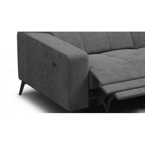 Canapé D'angle 5 Places Morello Avec 1 X Relax Zero Gravity, Tissu Gris Foncé