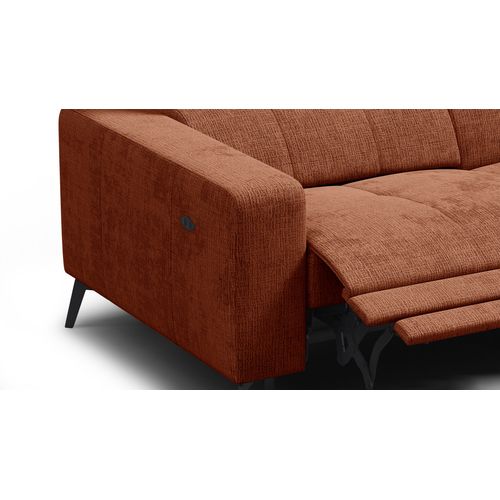 Canapé D'angle 5 Places Morello Avec 1 X Relax Zero Gravity, Tissu Orange Foncé