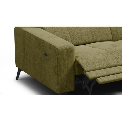 Canapé D'angle 5 Places Morello Avec 1 X Relax Zero Gravity, Tissu Olive