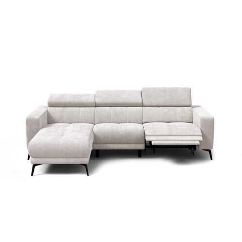 Canapé D'angle 4 Places Morello Avec 1 X Relax Zero Gravity, Tissu Crème